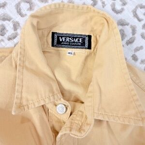 Versace Jeans Couture Vintage Men's Canvas Shirt/Shacket; Gold; XL